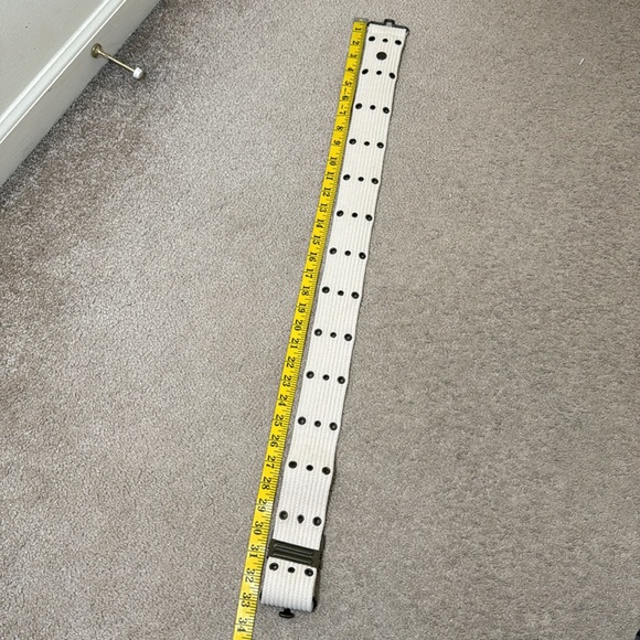 J. Crew Dress Belt Cream Canvas Metal Buckle Size Small / Medium - Picture 7 of 7